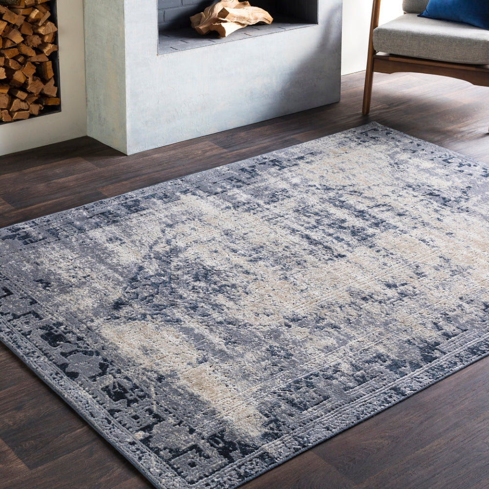 Durham DUR-1009 Traditional Polypropylene, Acrylic Rug DUR1009-912 Medium Gray, Charcoal, Ink, Khaki, Beige 85% Polypropylene, 15% Acrylic 9' x 12'