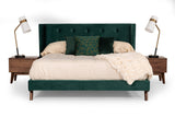 VIG Furniture Nova Domus Durango Modern Green Fabric & Walnut Bed VGMABR-83