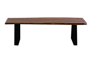 Porter Designs Manzanita Live Edge Solid Acacia Wood Natural Dining Bench Brown 07-196-13-BN58HT-KIT