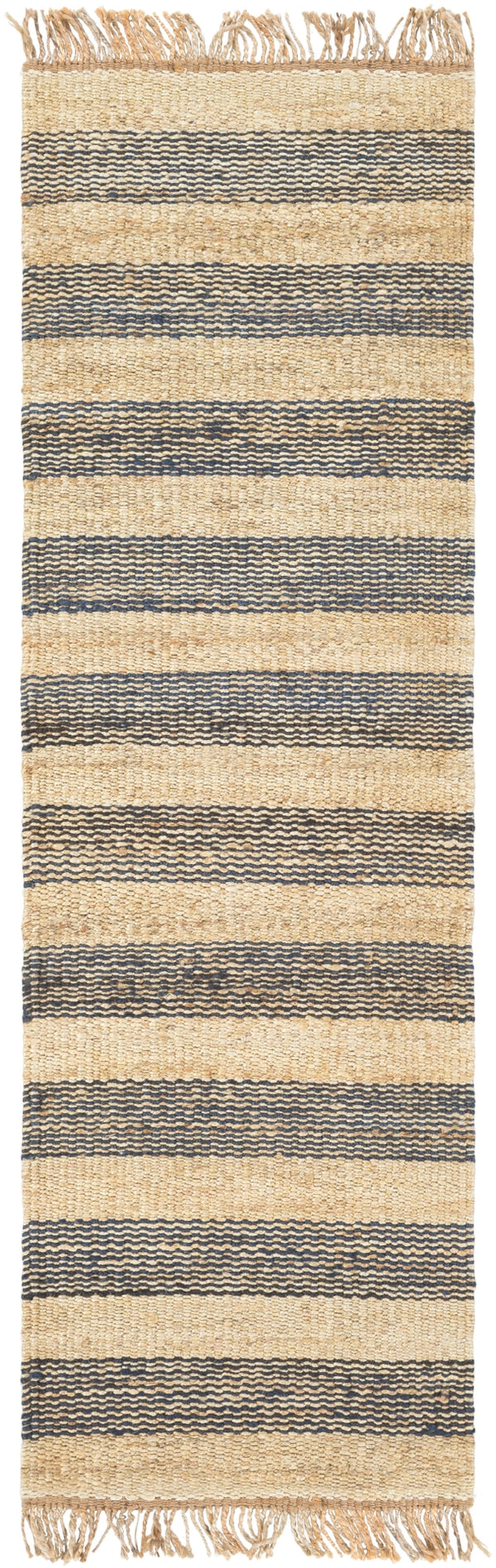 Davidson II DVN-2006 Cottage Jute Rug DVN2006-268 Navy, Cream, Khaki 100% Jute 2'6" x 8'