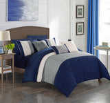 Osnat Navy Queen 10pc Comforter Set