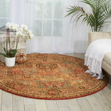 Nourison Living Treasures LI02 Persian Machine Made Loomed Indoor only Area Rug Multicolor 5'10" x ROUND 99446673169