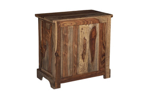 Porter Designs Crossroads Solid Sheesham Wood Natural Nightstand Brown 04-196-04-C03H