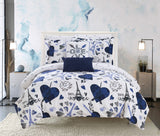 Le Marias Navy Queen 9pc Comforter Set