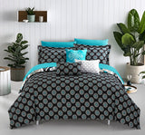 Mornington Comforter Set King Size – 10 Piece – Black