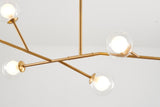 Bethel Brass Chandelier in Steel & Glass