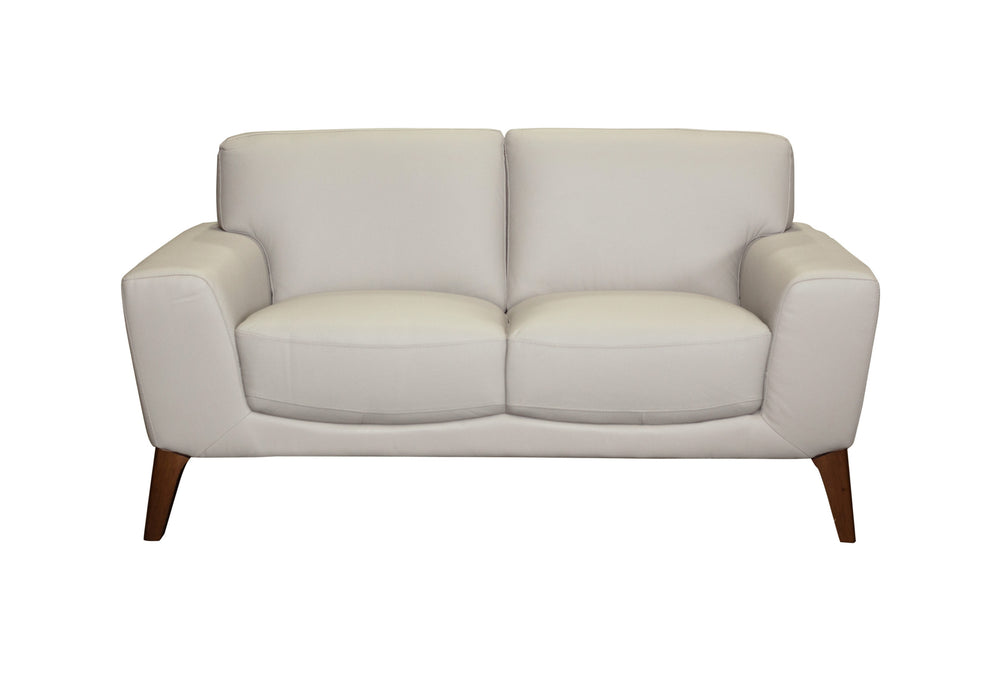 Porter Designs Modena Top Grain Leather Modern Loveseat Cream 02-204-02-0194
