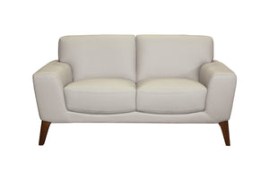 Porter Designs Modena Top Grain Leather Modern Loveseat Cream 02-204-02-0194