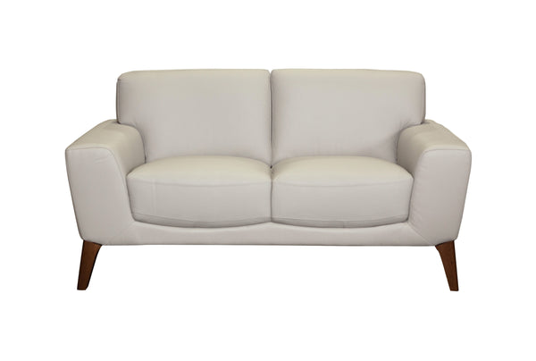 Porter Designs Modena Top Grain Leather Modern Loveseat Cream 02-204-02-0194
