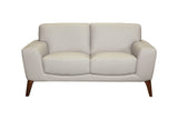 Porter Designs Modena Top Grain Leather Modern Loveseat Cream 02-204-02-0194