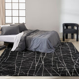 Nourison Calvin Klein Ck023 Balance BLN02 Modern & Contemporary Machine Made Power-loomed Indoor only Area Rug Black/Ivory 7'10" x 9'10" 99446081438