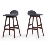 Anatoli Mid-Century Modern Upholstered Barstools (Set of 2)