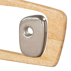 Zuo Modern Wize Mango Wood, Aluminum, Marble Modern Commercial Grade Table Art Silver, White, Natural Mango Wood, Aluminum, Marble