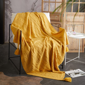 Jorja Mustard Throw Blanket