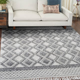 Nourison Nicole Curtis Series 3 SR301 Bohemian Handmade Hand Woven Indoor only Area Rug Grey/Ivory 8' x 10'6" 99446882738