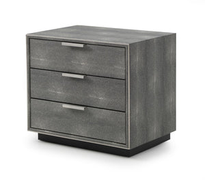 VIG Furniture Modrest Dynasty - Modern Shagreen Three Drawer Nightstand VGVCN2108-3-GRY-NS