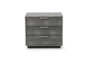 VIG Furniture Modrest Dynasty - Modern Shagreen Three Drawer Nightstand VGVCN2108-3-GRY-NS
