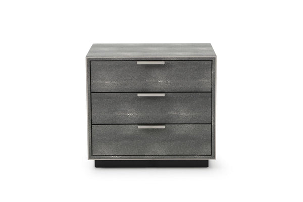 VIG Furniture Modrest Dynasty - Modern Shagreen Three Drawer Nightstand VGVCN2108-3-GRY-NS