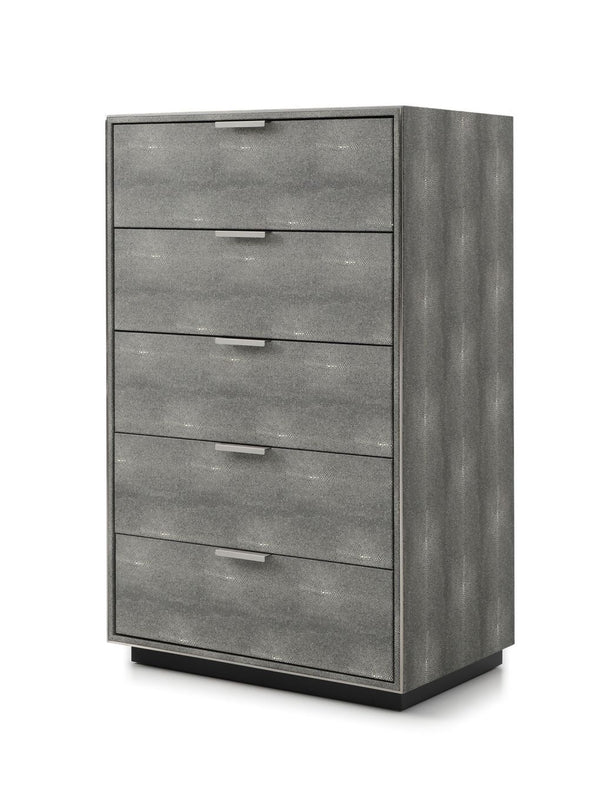 VIG Furniture Modrest Dynasty - Modern Shagreen Chest VGVCJ2108-5H-GRY-CHEST