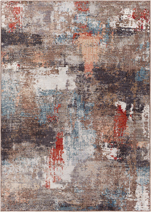Daytona Beach DYT-2300 Modern Polyester, Polypropylene Rug DYT2300-81012 Teal, Rust, Rose, Camel, Charcoal, Medium Gray, Light Gray, Beige, Cream 92% Polyester, 8% Polypropylene 8'10" x 12'