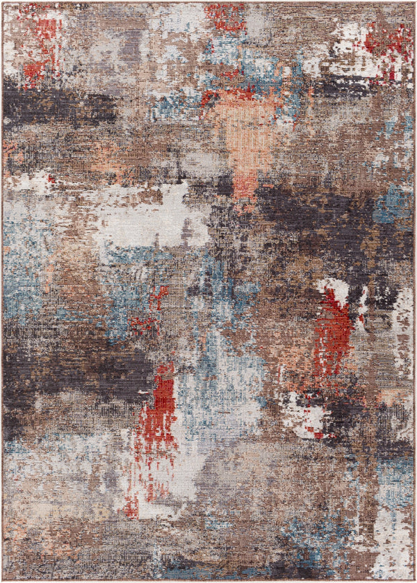 Daytona Beach DYT-2300 Modern Polyester, Polypropylene Rug DYT2300-81012 Teal, Rust, Rose, Camel, Charcoal, Medium Gray, Light Gray, Beige, Cream 92% Polyester, 8% Polypropylene 8'10" x 12'