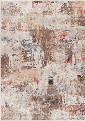 Daytona Beach DYT-2301 Modern Polyester, Polypropylene Rug DYT2301-81012 Dark Brown, Beige, Taupe, Wheat, Burnt Orange, Dark Red, Cream, Sky Blue, Light Gray, Medium Gray, Charcoal, Rose 92% Polyester, 8% Polypropylene 8'10" x 12'