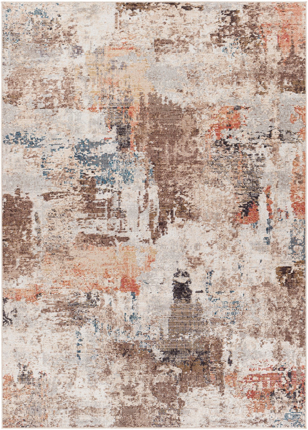 Daytona Beach DYT-2301 Modern Polyester, Polypropylene Rug DYT2301-81012 Dark Brown, Beige, Taupe, Wheat, Burnt Orange, Dark Red, Cream, Sky Blue, Light Gray, Medium Gray, Charcoal, Rose 92% Polyester, 8% Polypropylene 8'10" x 12'