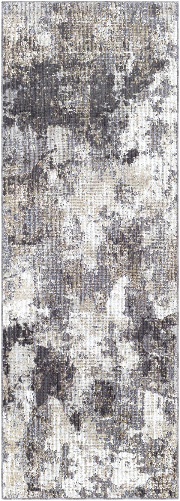Daytona Beach DYT-2303 Modern Polyester, Polypropylene Rug DYT2303-2773 Medium Gray, Charcoal, Light Gray, Beige, Wheat, Dark Brown, Cream, Taupe 92% Polyester, 8% Polypropylene 2'7" x 7'3"