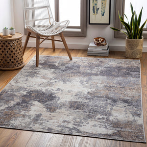 Daytona Beach DYT-2303 Modern Polyester, Polypropylene Rug DYT2303-81012 Medium Gray, Charcoal, Light Gray, Beige, Wheat, Dark Brown, Cream, Taupe 92% Polyester, 8% Polypropylene 8'10" x 12'