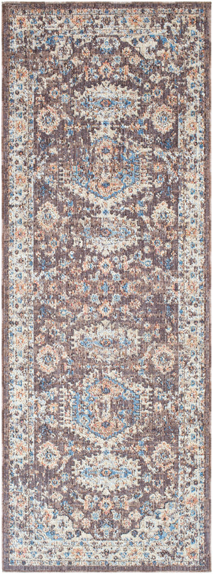 Daytona Beach DYT-2305 Traditional Polyester, Polypropylene Rug DYT2305-2773 Dark Brown, Taupe, Beige, Light Gray, Medium Gray, Sky Blue, Burnt Orange, Wheat, Charcoal, Rose, Cream 92% Polyester, 8% Polypropylene 2'7" x 7'3"