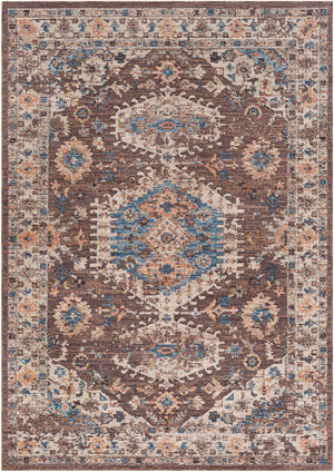 Daytona Beach DYT-2305 Traditional Polyester, Polypropylene Rug DYT2305-81012 Dark Brown, Taupe, Beige, Light Gray, Medium Gray, Sky Blue, Burnt Orange, Wheat, Charcoal, Rose, Cream 92% Polyester, 8% Polypropylene 8'10" x 12'