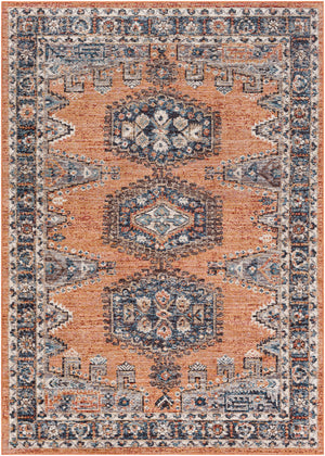 Daytona Beach DYT-2308 Traditional Polyester, Polypropylene Rug DYT2308-81012 Burnt Orange, Dark Red, Sky Blue, Navy, Light Gray, Medium Gray, Wheat, Taupe, Rose, Cream 92% Polyester, 8% Polypropylene 8'10" x 12'