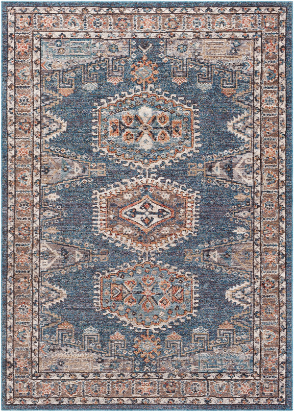 Daytona Beach DYT-2309 Traditional Polyester, Polypropylene Rug DYT2309-81012 Sky Blue, Navy, Burnt Orange, Beige, Taupe, Light Gray, Medium Gray, Rose, Dark Red, Cream, Dark Brown, Charcoal 92% Polyester, 8% Polypropylene 8'10" x 12'