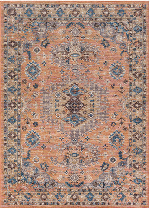 Daytona Beach DYT-2310 Traditional Polyester, Polypropylene Rug DYT2310-81012 Burnt Orange, Sky Blue, Dark Brown, Charcoal, Wheat, Rose, Cream, Taupe, Medium Gray, Beige 92% Polyester, 8% Polypropylene 8'10" x 12'