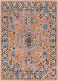 Daytona Beach DYT-2310 Traditional Polyester, Polypropylene Rug DYT2310-81012 Burnt Orange, Sky Blue, Dark Brown, Charcoal, Wheat, Rose, Cream, Taupe, Medium Gray, Beige 92% Polyester, 8% Polypropylene 8'10" x 12'