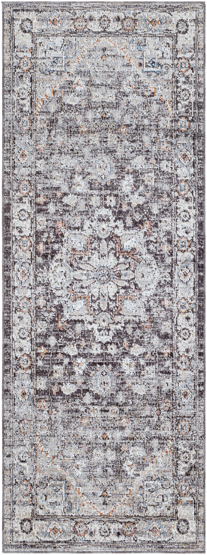 Daytona Beach DYT-2311 Traditional Polyester, Polypropylene Rug DYT2311-2773 Light Gray, Charcoal, Medium Gray, Burnt Orange, Beige, Cream, Sky Blue, Wheat, Taupe, Rose 92% Polyester, 8% Polypropylene 2'7" x 7'3"