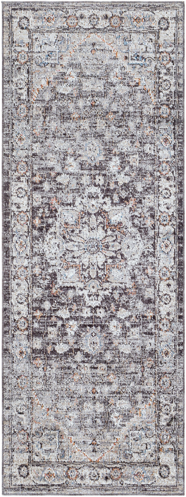 Daytona Beach DYT-2311 Traditional Polyester, Polypropylene Rug DYT2311-2773 Light Gray, Charcoal, Medium Gray, Burnt Orange, Beige, Cream, Sky Blue, Wheat, Taupe, Rose 92% Polyester, 8% Polypropylene 2'7" x 7'3"