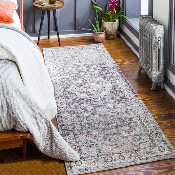 Daytona Beach DYT-2311 Traditional Polyester, Polypropylene Rug DYT2311-2773 Light Gray, Charcoal, Medium Gray, Burnt Orange, Beige, Cream, Sky Blue, Wheat, Taupe, Rose 92% Polyester, 8% Polypropylene 2'7" x 7'3"