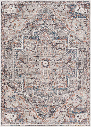 Daytona Beach DYT-2312 Traditional Polyester, Polypropylene Rug DYT2312-81012 Light Gray, Medium Gray, Charcoal, Cream, Burnt Orange, Sky Blue, Taupe, Rose, Beige, Wheat 92% Polyester, 8% Polypropylene 8'10" x 12'