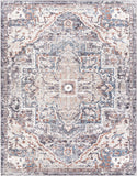 Daytona Beach DYT-2312 Traditional Polyester, Polypropylene Rug DYT2312-71010 Light Gray, Medium Gray, Charcoal, Cream, Burnt Orange, Sky Blue, Taupe, Rose, Beige, Wheat 92% Polyester, 8% Polypropylene 7'10" x 10'