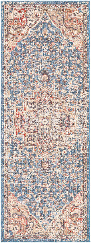 Daytona Beach DYT-2313 Traditional Polyester, Polypropylene Rug DYT2313-2773 Teal, Charcoal, Rust, Beige, Light Gray, Cream 92% Polyester, 8% Polypropylene 2'7" x 7'3"