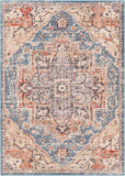 Daytona Beach DYT-2313 Traditional Polyester, Polypropylene Rug DYT2313-81012 Teal, Charcoal, Rust, Beige, Light Gray, Cream 92% Polyester, 8% Polypropylene 8'10" x 12'