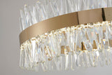 Bethel Gold LED Chandelier in Stainless Steel & Crystal