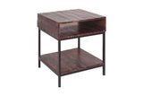 Porter Designs Lakewood Solid Acacia Wood Transitional End Table Brown 05-190-07-L003