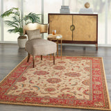 Nourison Living Treasures LI04 Persian Machine Made Loomed Indoor only Area Rug Ivory/Red 5'6" x 8'3" 99446672629