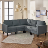 Zahra Dark Grey Fabric Sectional Couch