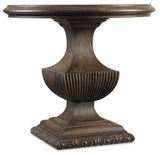Rhapsody Traditional-Formal Urn Pedestal Nightstand In Hardwood Solids & Pecan Veneers