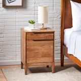 Amwiler Modern Handcrafted Acacia Wood Side Table, Natural Noble House