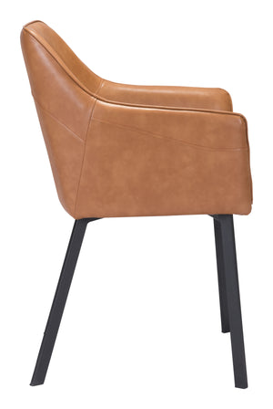 Zuo Modern Loiret 100% Polyurethane, Plywood, Steel Modern Commercial Grade Dining Chair Set - Set of 2 Brown, Black 100% Polyurethane, Plywood, Steel