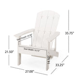 Hunter Outdoor Adirondack Chair with Retractable Ottoman (Set of 2), White